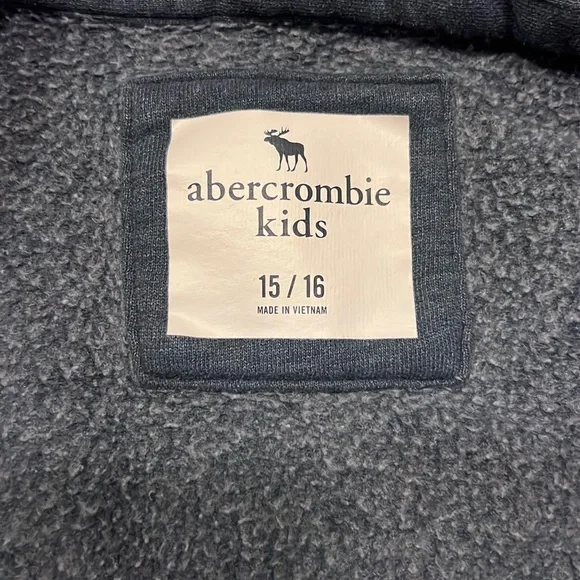 Abercrombie and Fitch Fleece lined Jacket Blue Ombe Moose Logo - Picture 5 of 9
